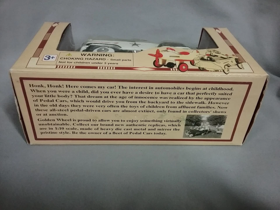 Golden Wheel Diecast Pedal Power Black & White Police Car 1/10 Scale New in Box - Image 4 of 4