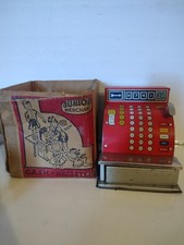 Vintage 1950s Junior Merchant Tin Toy Cash Register By KamKap With Box Wear 