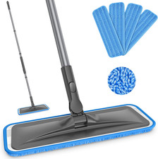 Microfiber Mops for Hardwood Floor Cleaning - Flat Floor Mop with 4 Washable Pa