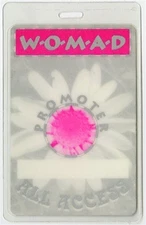 Womad Arts Festival Laminated Backstage Pass Peter Gabriel All Access