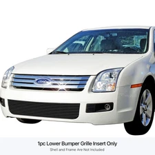 For Ford Fusion 06-09 APG 1-Pc Black 8x6 mm Horizontal Billet Bumper Grille
