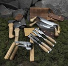 10 Pcs Wood Carving Tool Set – Chisels, Drawknives, Adze, Mallet & Leather Roll