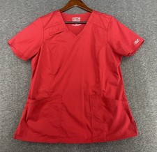 Cherokee Workwear Women's Red Style 4710 Core Stretch V-Neck Scrub Top Size M