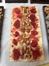 White Raspberries Walnut hand made bar from Belgium chocolate uniq taste 100g!