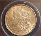 1896-P  MORGAN DOLLAR  *BRIGHT WHITE*   AU-58   VAM-7    RARELY SEEN!