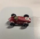 Vintage Red Steel #6 Race Car With Driver
