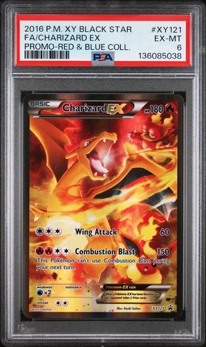 2016 POKEMON XY RED & BLUE COLLECTION PROMO FULL ART/CHARIZARD EX PSA 6
