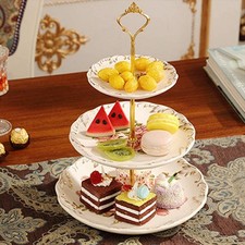 8 Set of 3 Tier Cake Plate Stand Handle Hardware, 2 Styles Tiered Fruit4965