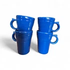 (Set of 4) Retired Lapis Blue Latte / Coffee Mugs : Fiestaware Homer Laughlin