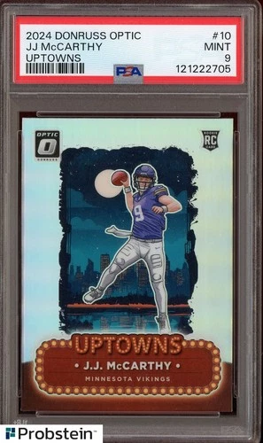 2024 Donruss Optic Uptowns #10 JJ McCarthy Vikings RC Rookie SSP PSA 9 MINT