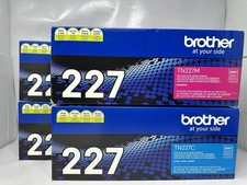 Brother TN227 4 High Yield Color Toner Cartridge  Set BLK/C/M/Y 4 COLOR