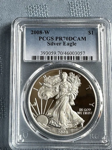 2008-W PF70 PCGS DCAM American silver eagle .