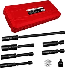 YIYITOOLS 8Pcs Spark Plug Socket Set, Magnetic Swivel Socket,... 