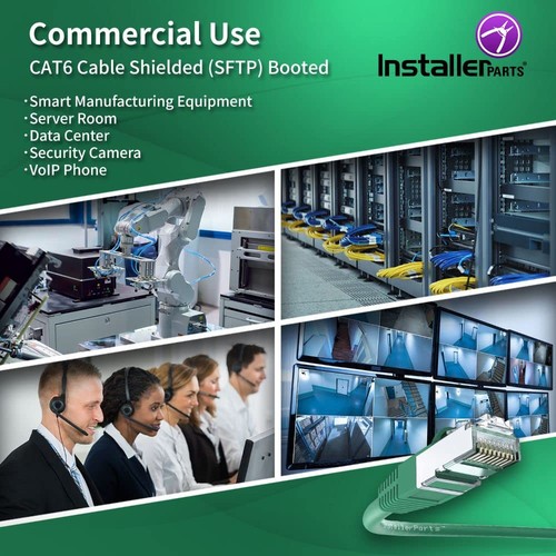 InstallerParts Ethernet Cable CAT6 Shielded (SSTP/SFTP) 25 Feet, Green - Afbeelding 4 van 7