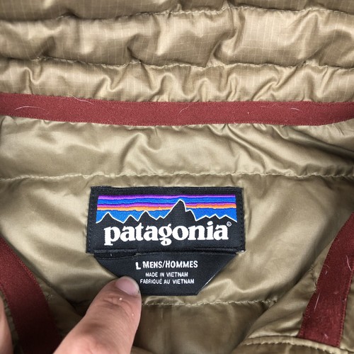 Patagonia Snap-T Down Pullover Jacket Mens Large Puffer Brown Sweater 27246 - Picture 8 of 17