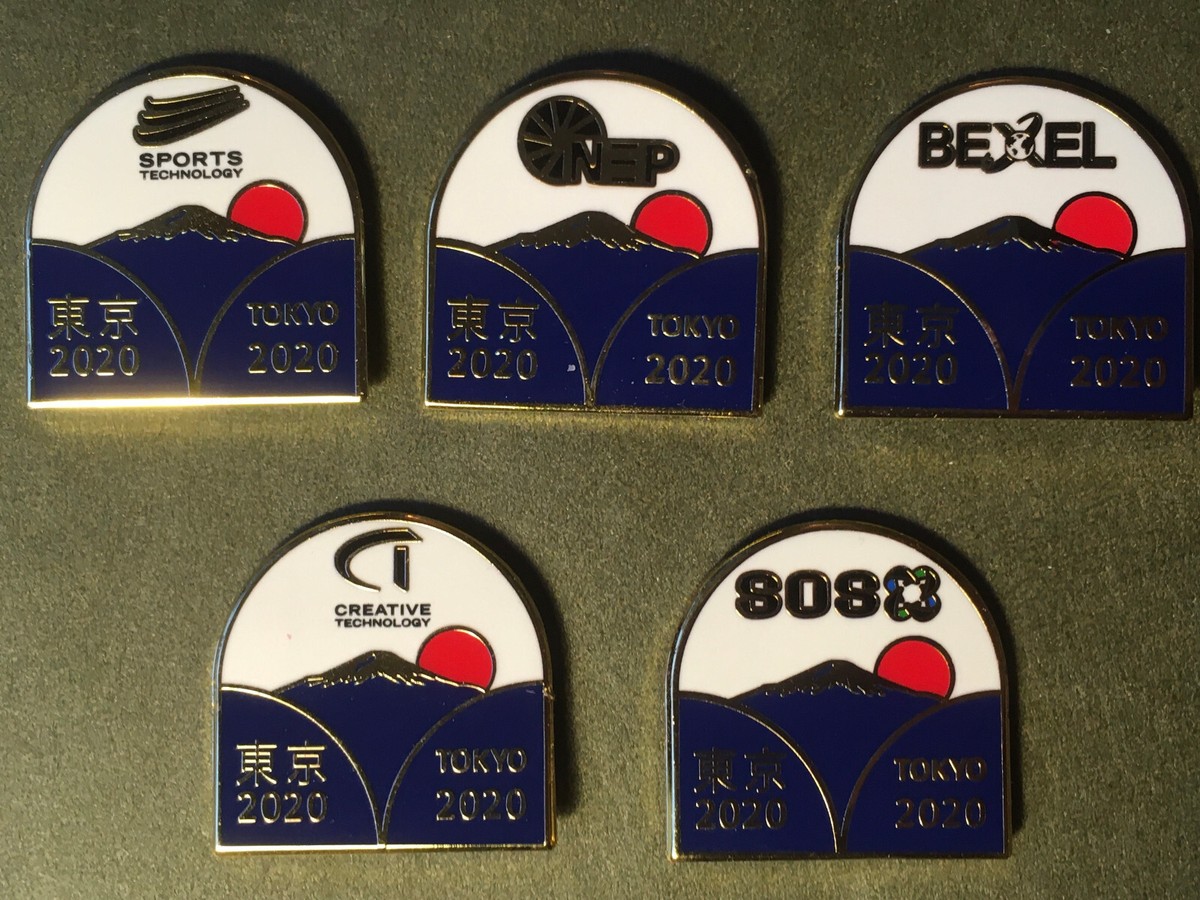 2020 Tokyo Olympic Games 5 Pin Lot Rare Bexel Media Pin New