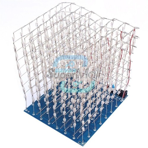 3D LED LightSquared 8x8x8 3mm LED Cube White LED DIY Kit Blue/Green/Red/Yellow - Bild 30 von 35
