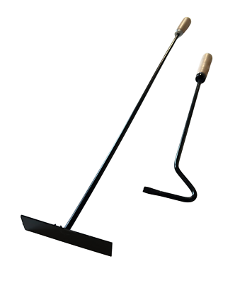 SET Kaminbesteck Schürhaken 50cm + Ascheschaber 70cm für Kamin mit Holzgriffe