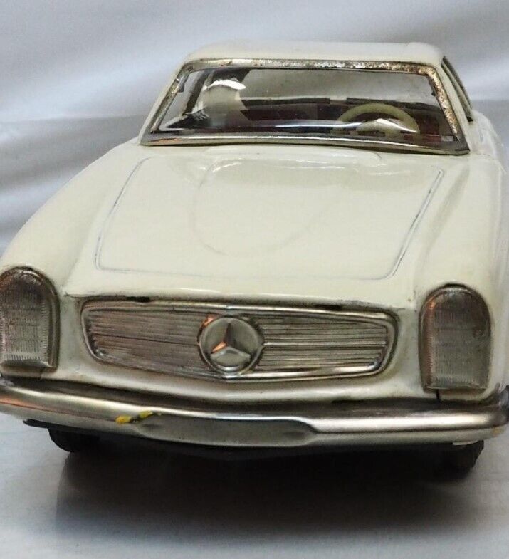 Asahi Toys Mercedes Benz 230Sl White Tin Toy Car F/S FEDEX Asahi Toys Mercedes Benz 230Sl White Tin Toy Car F/S FEDEX