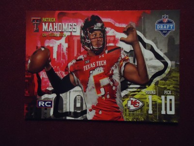 Patrick Mahomes 2017 Pro Football Focus Draft Texas Tech Aceo Rookie Card Ebay