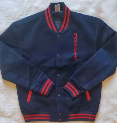 95-96 Houston Rockets City Edition Varsity Jacket Chenille Logo Sz