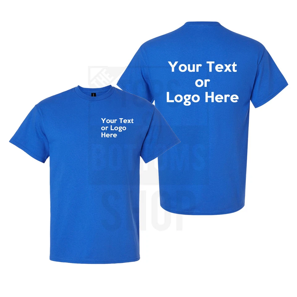 Custom Text T-Shirt, Personalized Text, Add Your Own Text, Front and Back - Image 1 of 3