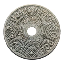 No. L.R. Junior High School Five Cents Value Token