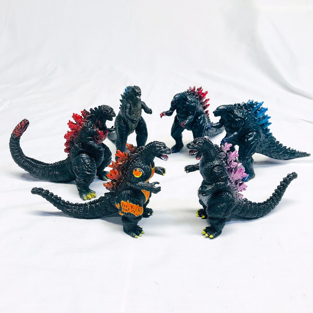 Godzilla Action Figure Lot of 6 PVC 3-3.5” Kaiju Figures Shin 2000