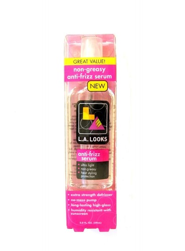 BH05 L. A. Looks NIB Non-Greasy Extra Strength Defrizzer Anti-frizz Serum 2 FlOz - Picture 3 of 5