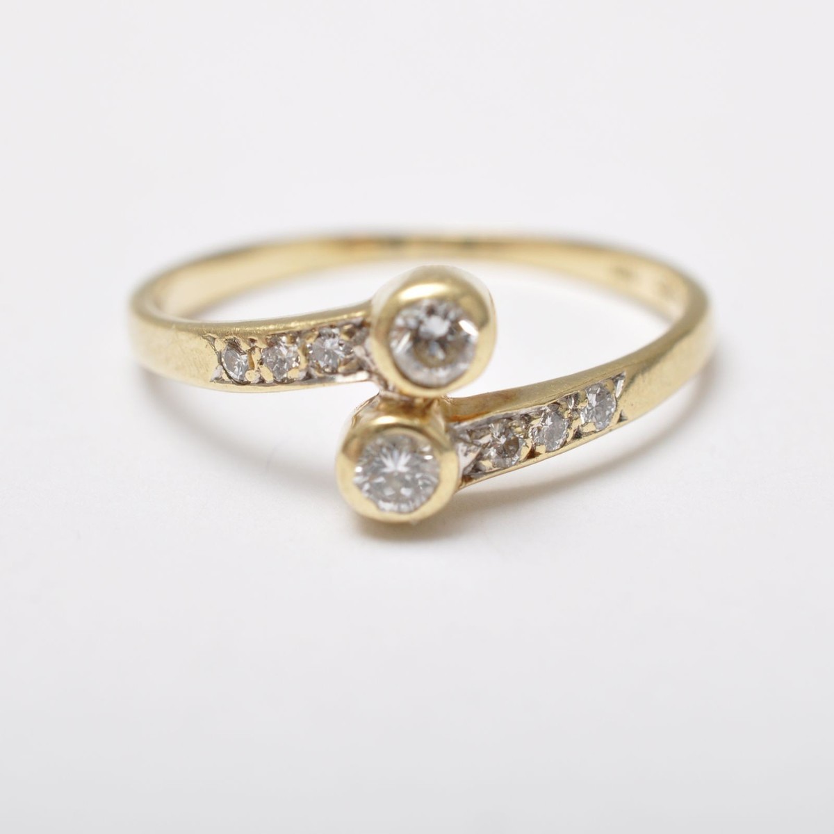 Bague Or 18 Carats Avec Diamants 0,16 Carat - 2,77 G, Style Cocktail, Occasion