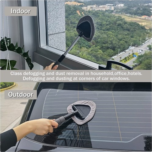 Windshield Cleaning Tool Kit Car Window Glass Wiper Cleaner Brush Pad Extendable - Picture 8 of 16