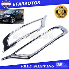 BUMPER TRIM SET FOR 2015-2022 CHRYSLER 300 FRONT OUTER CENTER APPLIQUE CHROME
