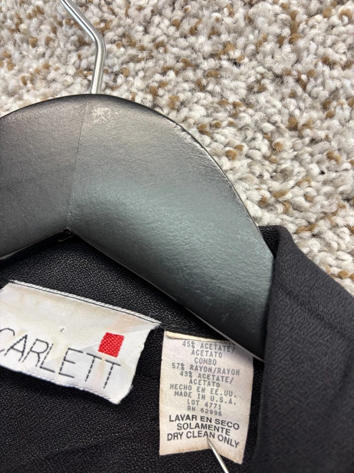 Vintage Scarlett Cropped Blazer Button Down Green/Black/White Collared Jacket - Image 3 of 4