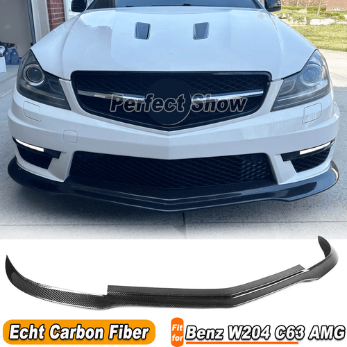 Per Mercedes W204 C63 AMG 2012-2014 Carbonio Labbro Anteriore Spoiler Fronspoiler - Foto 1 di 14