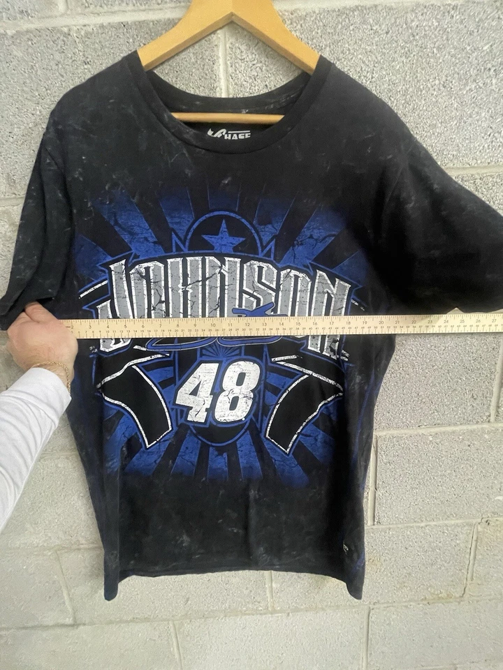 Camisa Jimmy Johnson AOP Negra Y Azul Manga Corta Chase Authentics Grande Foto 3 de 4