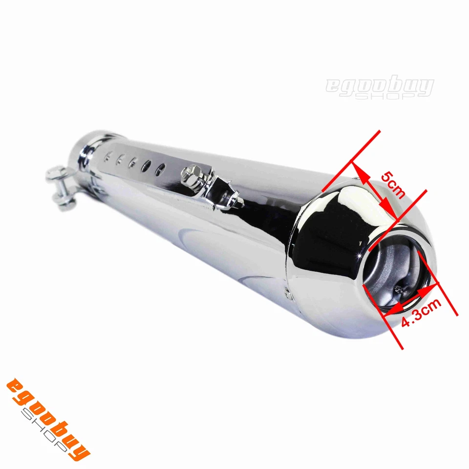 Motorcycle 18" Reverse Cone Megaphone Exhaust Muffler Pipe For Harley Cafe Racer — 第 3/4 张图片