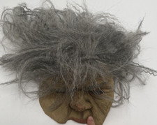 Vintage Scary Halloween Old Lady Wrinkled Gray Haired Mask