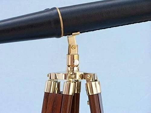 62" Floor Standing Admirals SolidBrass Black Leather Binocular,Cyber Monday Gift - Image 3 of 4
