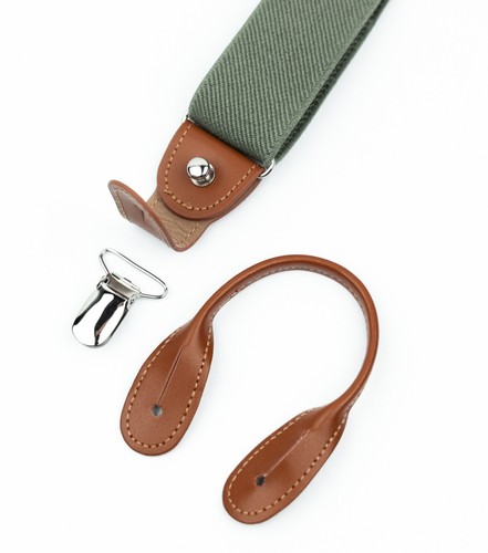 Sage green bow tie and suspenders set from springnotion.com - Picture 5 of 9