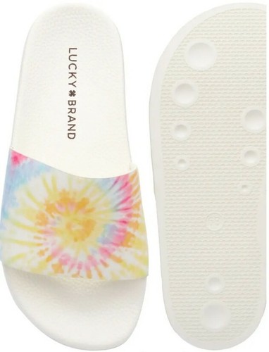 New Women's Lucky Brand Parker Slide Sandals Size 8 - White Tie dye - 第 5/7 張圖片