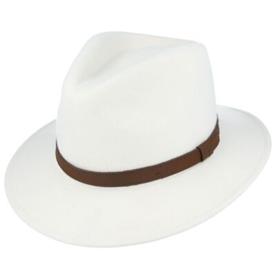 Fedora Filz Wollhut klassisch knautschbar mit Lederband Unisex Geschenk hochwertig