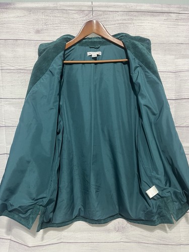 Pendleton Jacket Women XL XLarge Teal Leather Suede Lined Button Up Coat - Picture 6 of 12