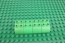 Duplo Lot 4 Sloped Curved Brick 2X3 2302 Round Foot Feet BRIGHT MEDIUM GREEN