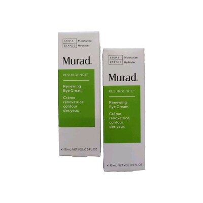 2 Pack-Murad Resurgence Renewing Eye Cream 0.5 FL OZ (15mL) FREE SHIPPING!