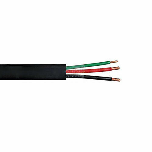 500' 10/2 Submersible Cable With Ground Flat Jacket Well Pump Wire Black 600V