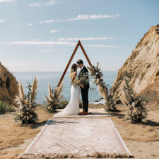 8.2FT Triangle Wooden Wedding Arch with Optional Faux Floral Kit   Rustic Boho