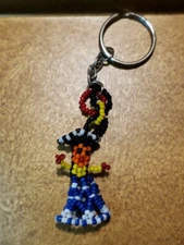 Vintage Beaded Mexican Woman  Keychain