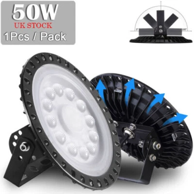 KARTOLS 50W UFO LED High Bay Light Super Bright Factory Warehouse Shop GYM Lighting