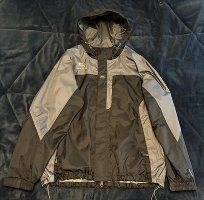 Helly Hansen Black And Gray Raincoat/Windbreaker Jacket Size Large 