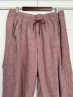 Athleta Maroon Chambray Cabo Linen Wide Leg Pants, Sz 18 — photo 2